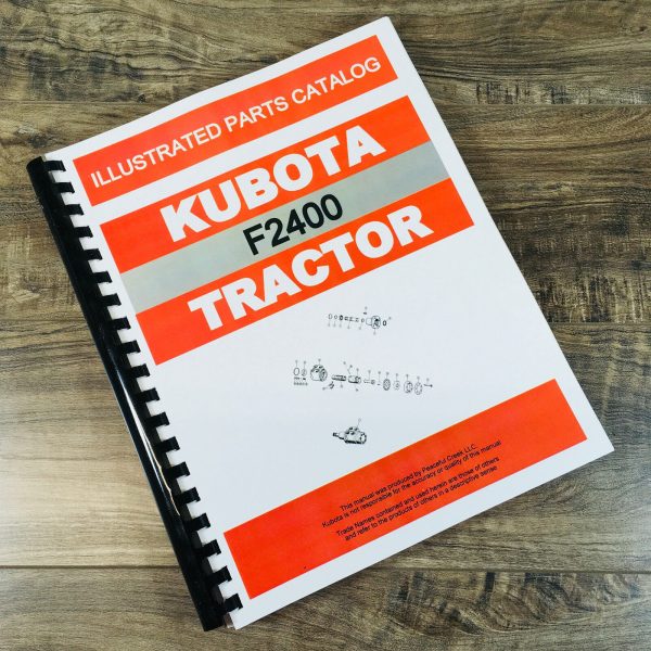 Kubota F2400 Lawn Tractor Parts Manual Catalog Book Assembly Schematics