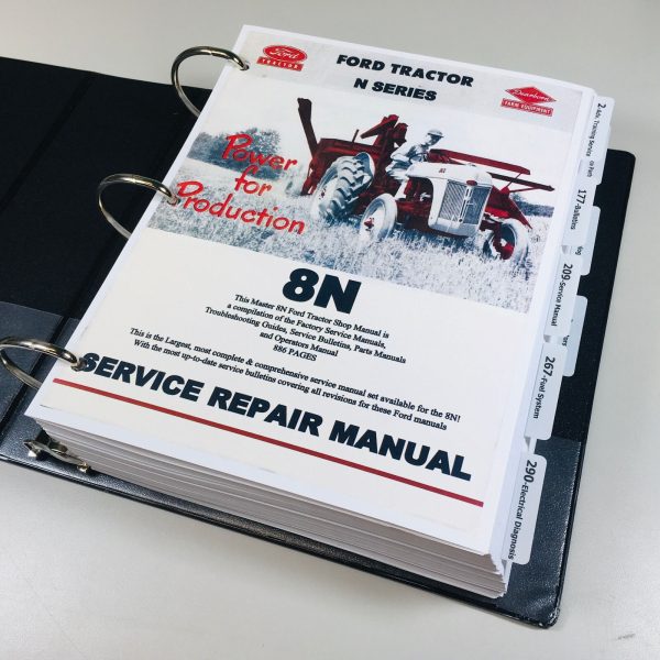 Ford 8N Tractor Master Service Repair Manual Parts Catalog Operators 886Pg - Image 2