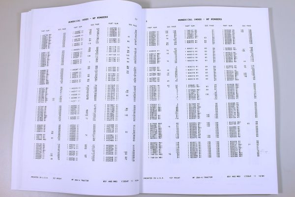 Massey Ferguson 254-4 Tractor Parts Catalog Manual Exploded Views Numbers - Image 4