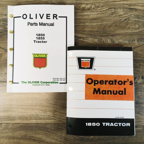 Oliver 1850 Tractor Parts Operators Manual Set Owners Catalog Assembly Book