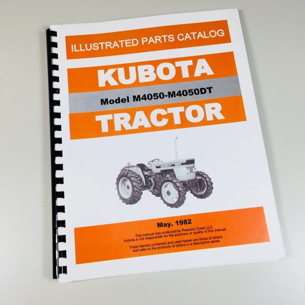 Kubota M4050 M4050Dt Tractor Parts Assembly Manual Catalog Exploded View Numbers