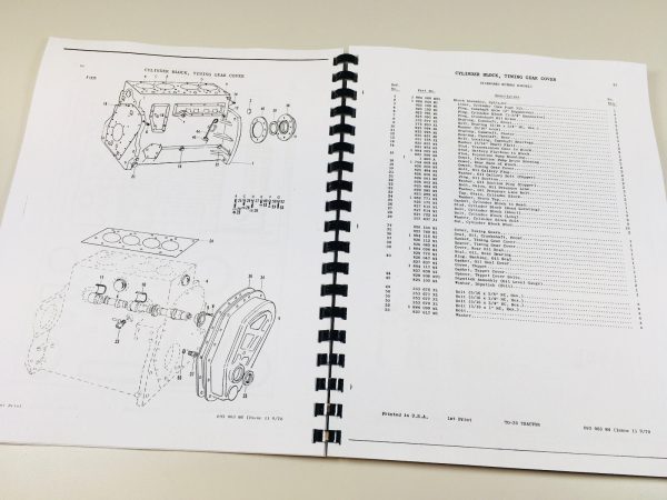 Massey Ferguson To-35 Tractor Parts Catalog Manual Book Exploded View Assembly - Image 3