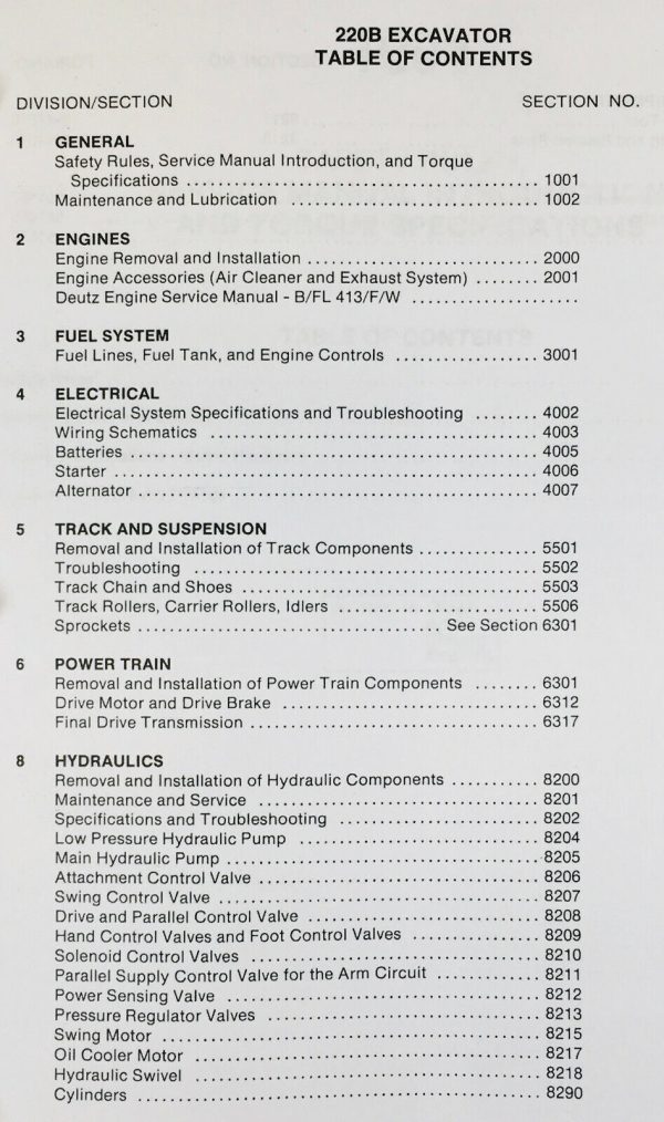 Case 220B Crawler Excavator Technical Service Parts Operators Manual Shop Set - Image 2