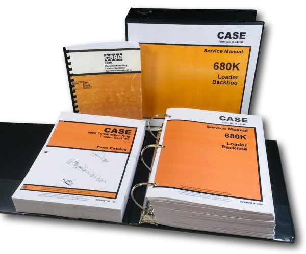 Case 680K Tractor Loader Backhoe Service Parts Operators Manual Shop Set Book