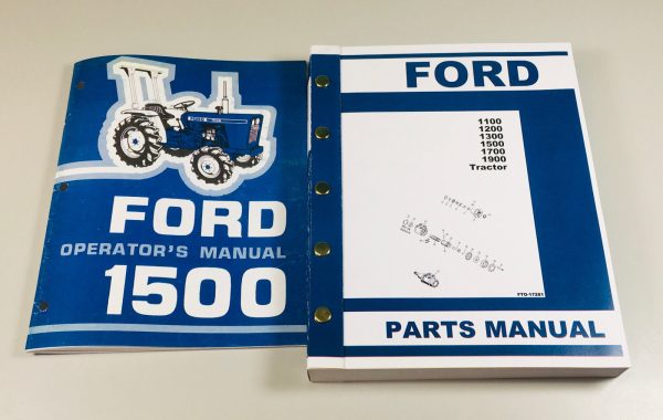 Ford 1500 Tractor Owners Operators Manual Parts Catalog Set