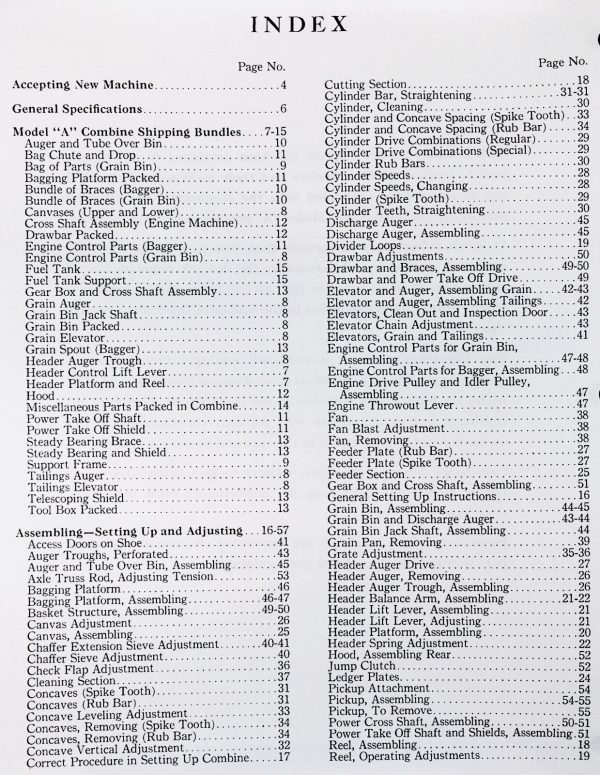 Case Drott Model A Combine Service Repair Manual - Image 2