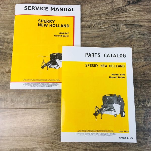 Sperry New Holland 846 Round Baler Service Manual Parts Catalog Repair Shop Book