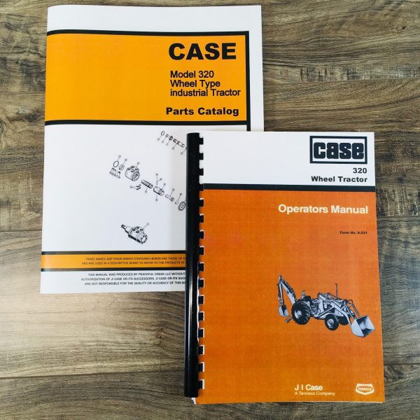 Case 320 Wheel Tractor Parts Catalog Operators Manual Owners Set