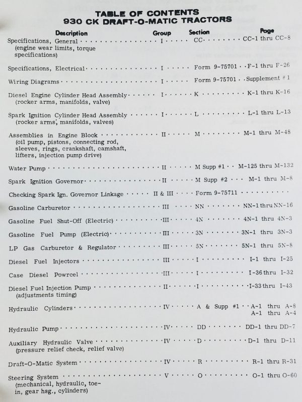 Case 730 731 732 733 734 Draft-O-Matic Tractor Service Manual Shop Book-Overhaul - Image 2