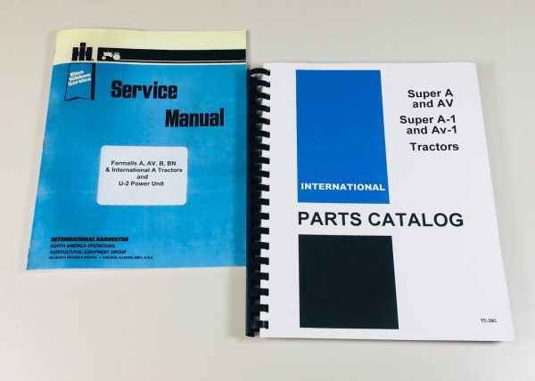 International Farmall Super A Av Tractor Service Manual Parts Catalog Set