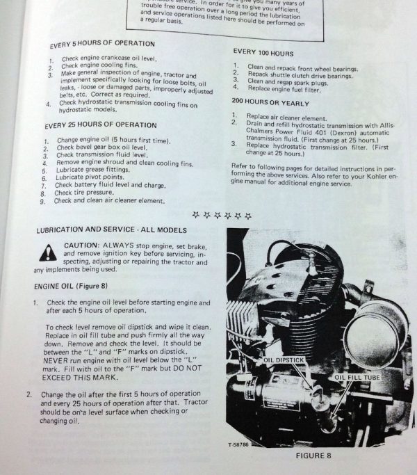 Lot Allis Chalmers Operators Owners Parts Manuals 700 Series Lawn Garden Tractor - Image 6