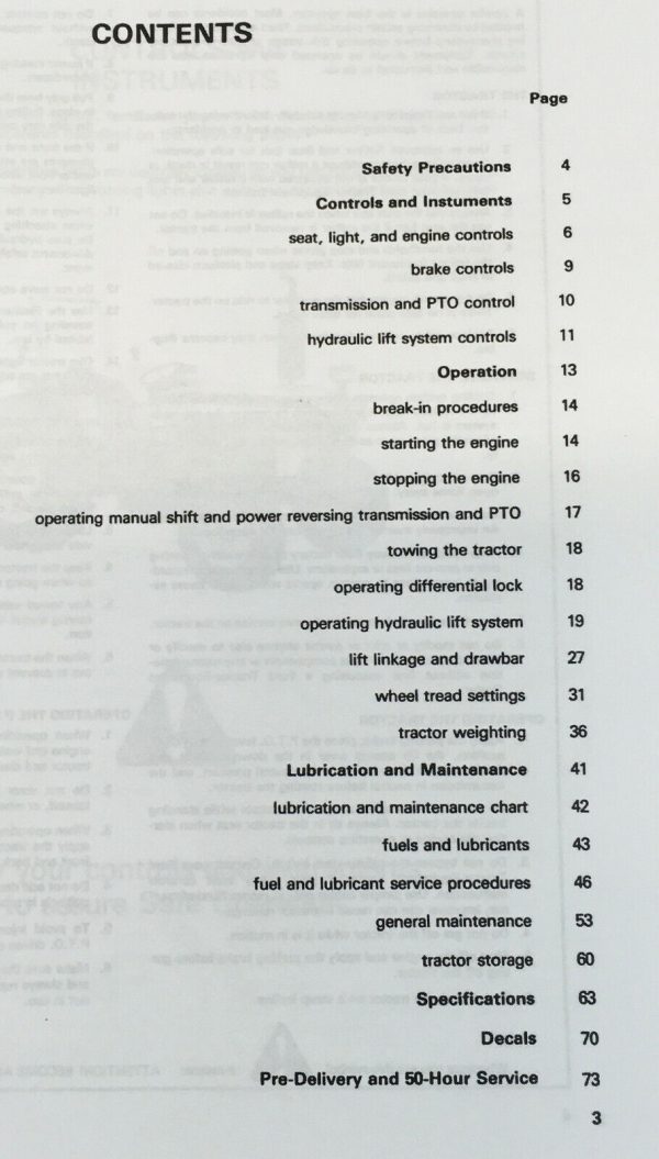 Ford Series 10 2610 3610 4110 4610 Tractor Operators Manual Owners Maintenance - Image 2