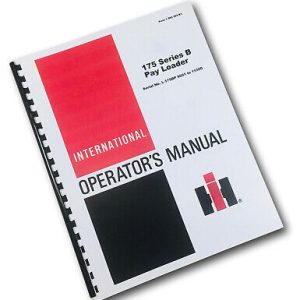 International 175B Crawler Loader Tractor Operators Owners Manual 175 Series B