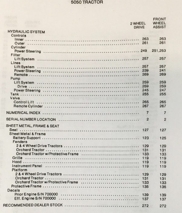 Allis Chalmers 5050 Diesel Tractor Parts Manual Catalog Book Assembly Schematics - Image 4