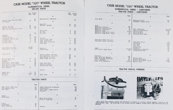 Case 320 Wheel Type Industrial Loader Backhoe Tractor Parts Catalog Manual Book - Image 3