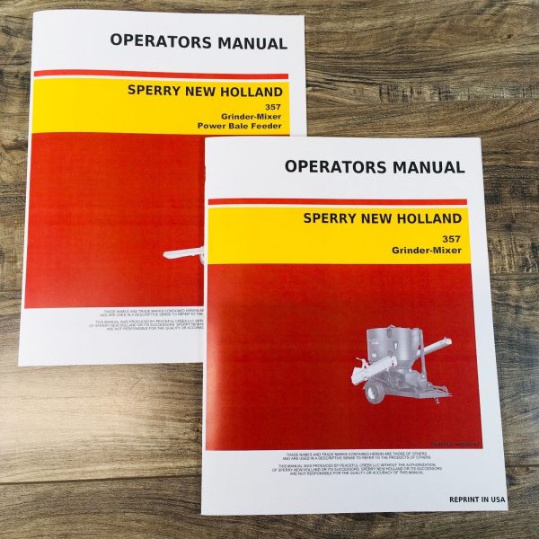 Sperry New Holland 357 Grinder Mixer Operators Manual Set Owners Maintenance