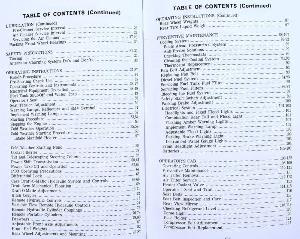 Case 1270 Tractor Operators Owners Manual Turbo Diesel Lubrication Maintenance - Image 4