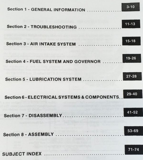 Kohler Kt17 & Kt19 Series Ii Engine Service Parts Operators Manual Set Repair - Image 2