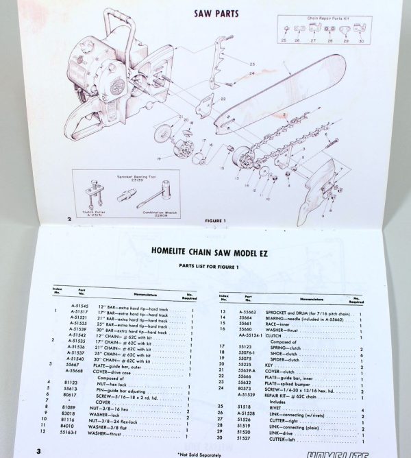 Homelite Ez Chainsaw Parts List Assembly Manual Catalog Exploded Views - Image 2