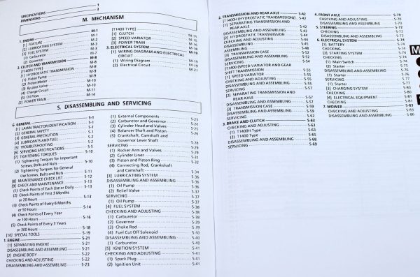 Kubota T1400 T1400H Lawn Tractor Workshop Service Manual Shop Repair Book - Image 2