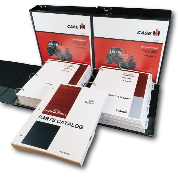 Case IH 3594 Tractor Service Parts Manual Set Catalog Repair 2 Volume Binder