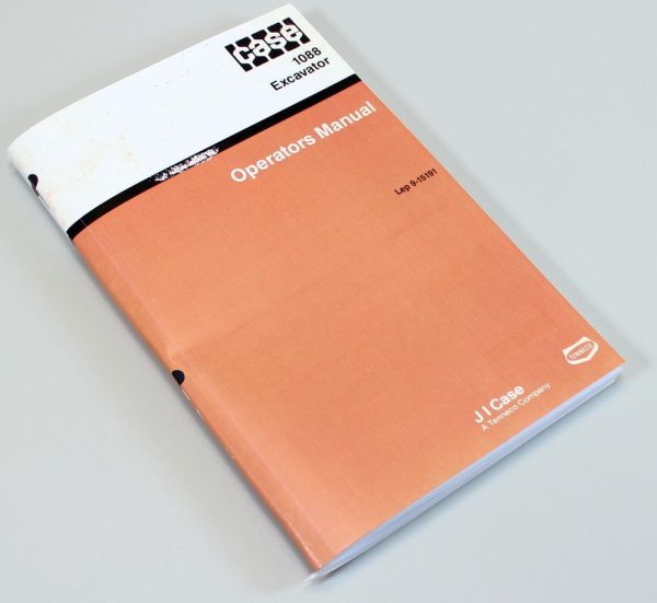 Ji Case 1088 Excavator Owners Operators Manual Maintenance Controls