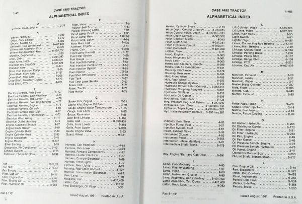 Case 4490 Tractor Manual Parts Catalog Operators Owners Set Book Schematics - Image 3