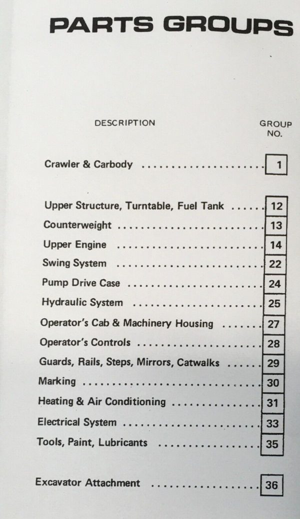 Koehring 6612-7 Hydraulic Excavator Parts Manual Catalog Assembly SN -126601 - Image 2