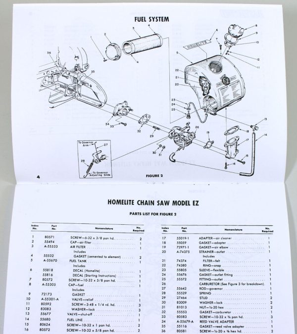 Homelite Ez Chainsaw Parts List Assembly Manual Catalog Exploded Views - Image 3