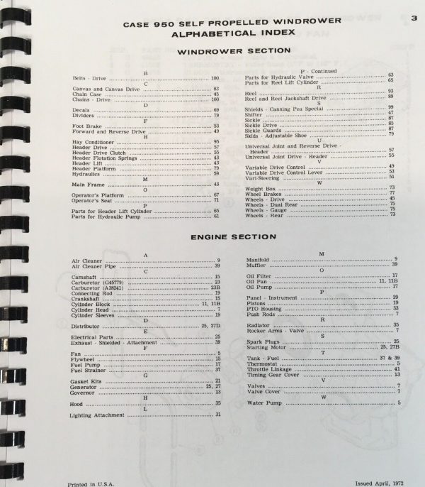 Case 950 Self Propelled Windrower Parts Manual Catalog Assembly SN 8292501-After - Image 2