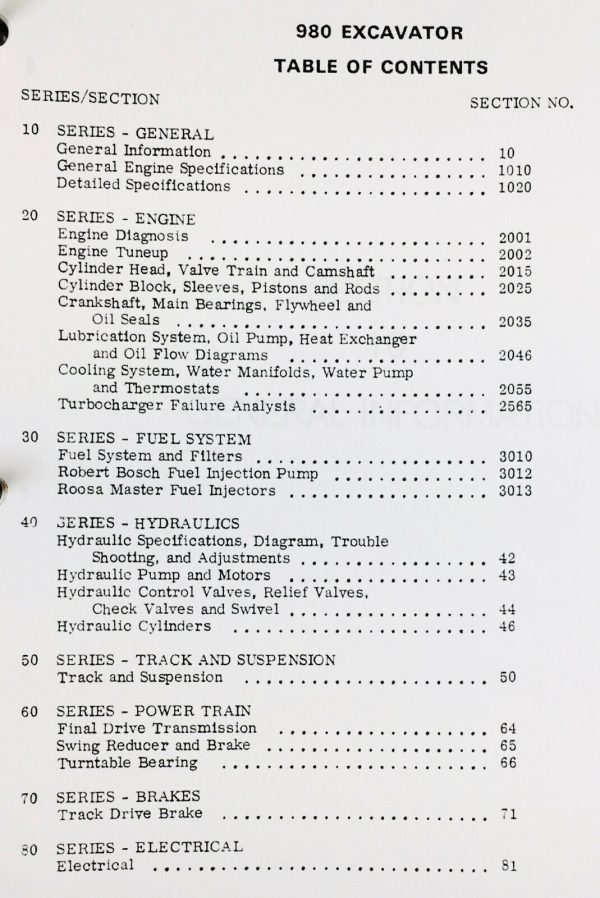 Case 980 Excavator Track Hoe Service Manual Parts Catalog Technical Shop Repair - Image 2