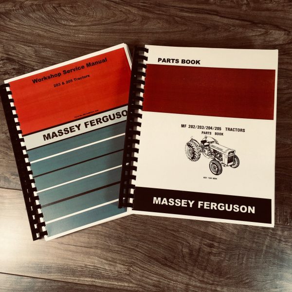 Massey Ferguson 203 205 Tractor Service Parts Manual Repair Shop Set Book