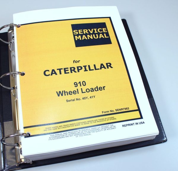 Cat Caterpillar 910 Wheel Loader Service Repair Manual Serial No. 40Y, 41Y Book - Image 2