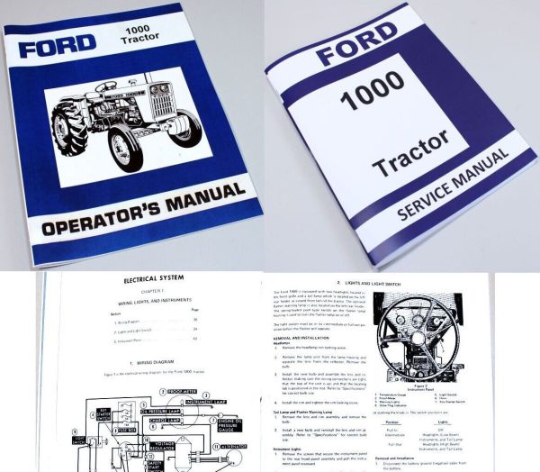 Ford 1000 Tractor Service and Operators Manual Owners Repair Shop Set Workshop