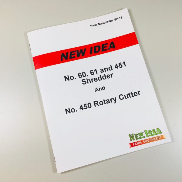 New Idea 60 61 451 Shredder Parts Manual Catalog