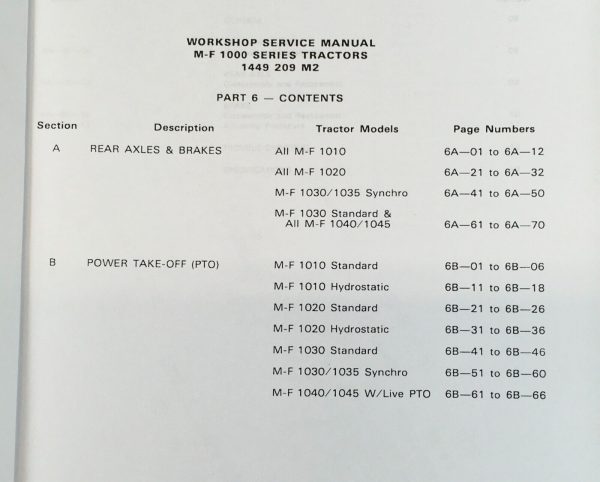 Massey Ferguson 1030 Tractor Service Parts Operators Manual Repair Shop Set MF - Image 6