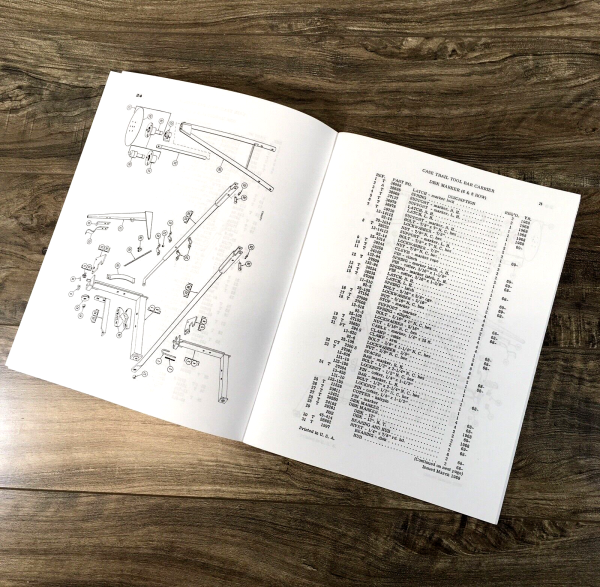 Case TC46 TC68 Trail Type 4 to 6 Row Tool Bar Carriers Parts Manual Catalog Book - Image 3