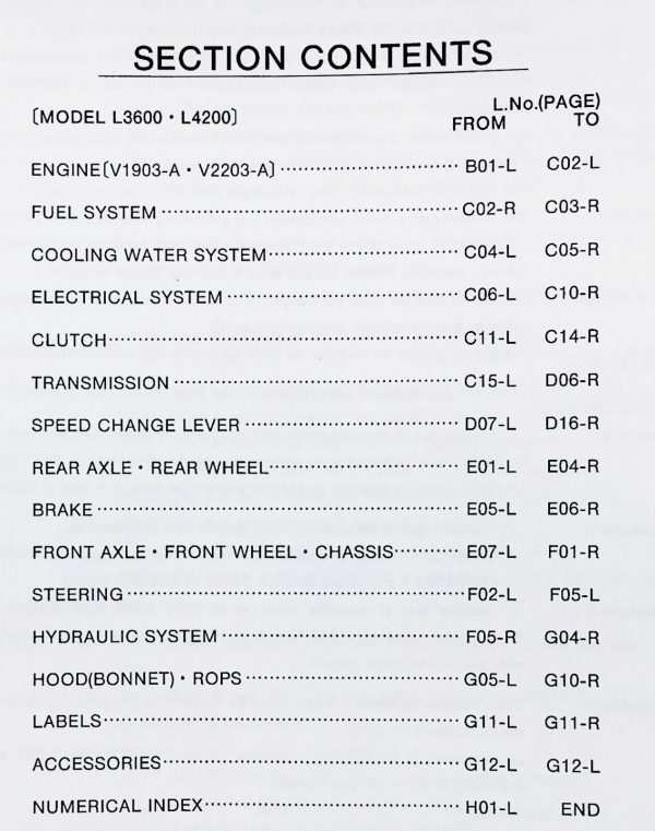 Kubota L3600 L4200 Tractor Parts Assembly Manual Catalog Exploded Views Numbers - Image 2