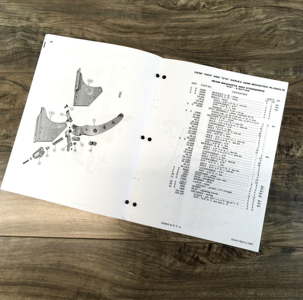 Case SRA & STA Series Semi-Mounted Tractor Plow Parts Manual Book 3 4 5 Bottom - Image 4