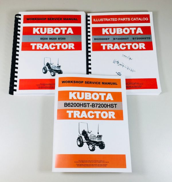 Kubota B6200Hst B6200Hste B6200Hstd Tractor Service Manual Parts Catalog Repair