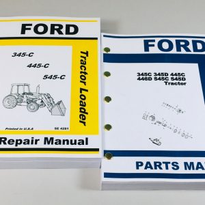 Ford 345C 445C 545C Tractor Loader Service Repair Manual Parts Catalog Shop Set