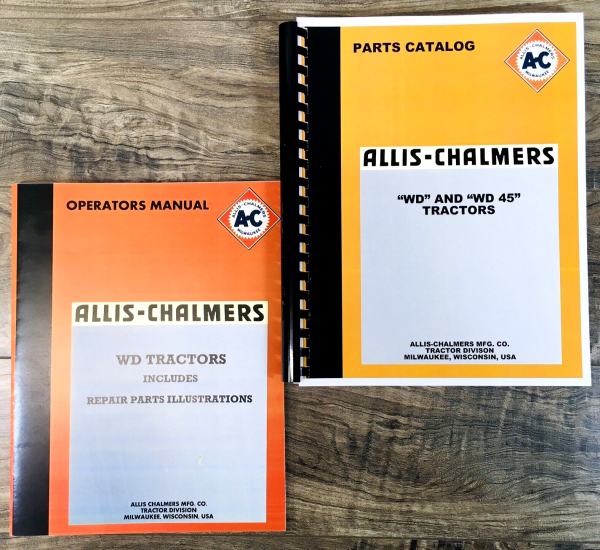 Allis Chalmers Wd Tractor Operators Owners Parts Assembly Catalog Manual Set AC