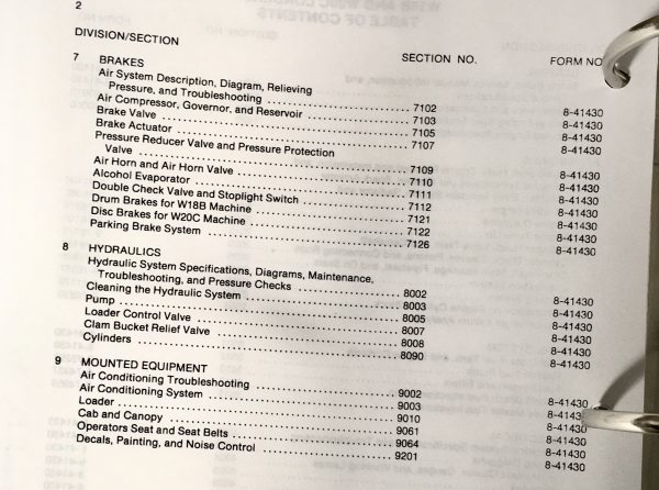 Case W18B W20C Wheel Loader Pay Service Technical Manual Repair Shop In Binder - Image 4