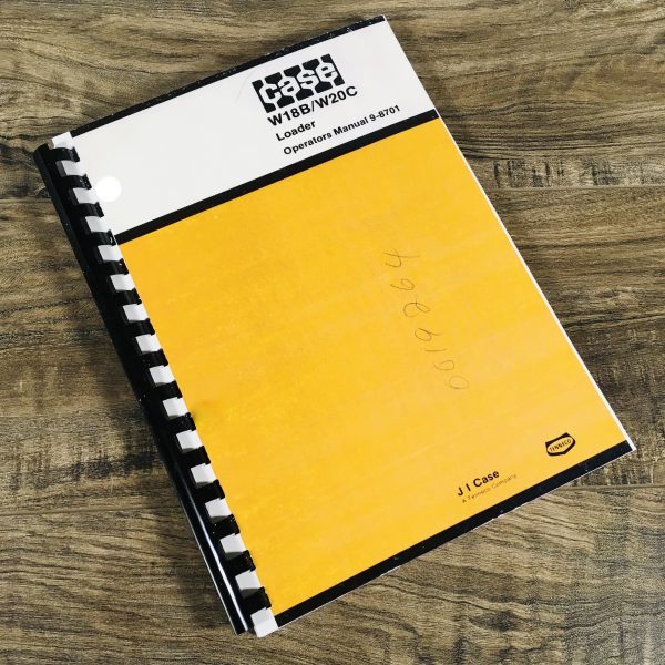 J I Case W18B/W20C Loader Operators Owners Manual Articulated Controls 9-8701