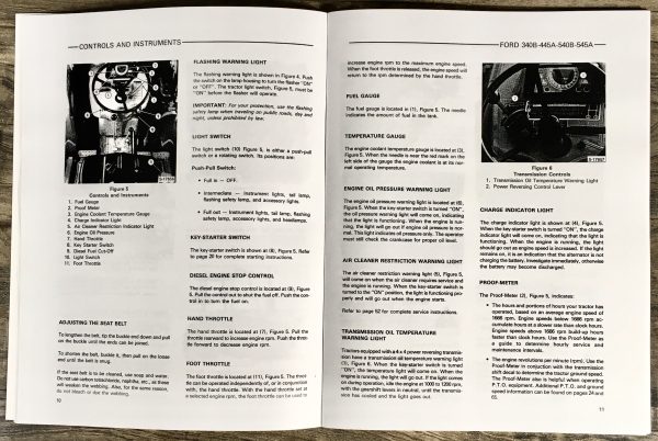Ford 340B 445A 540B 545A Tractor Loader Backhoe Owners Operators Manual Book - Image 8