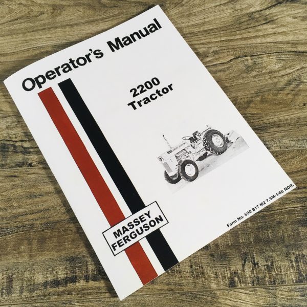 Massey Ferguson Mf 2200 Tractor Industrial Owners Operators Manual Maintenance