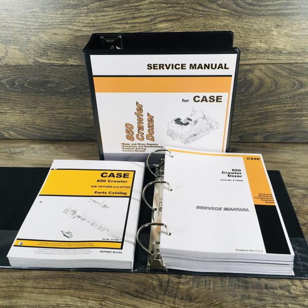 Case 850 Crawler Dozer Loader Service Manual Set Parts Catalog S/N After 7073469