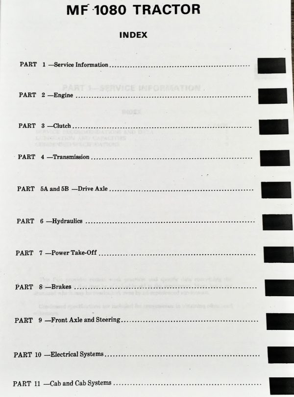 Massey Ferguson Mf 1080 Tractor Service Repair Shop Manual Technical Workshop - Image 2