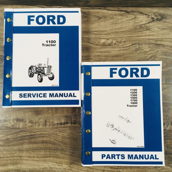 Ford 1100 Tractor Service Manual Parts Catalog Repair Overhaul Shop Book Set