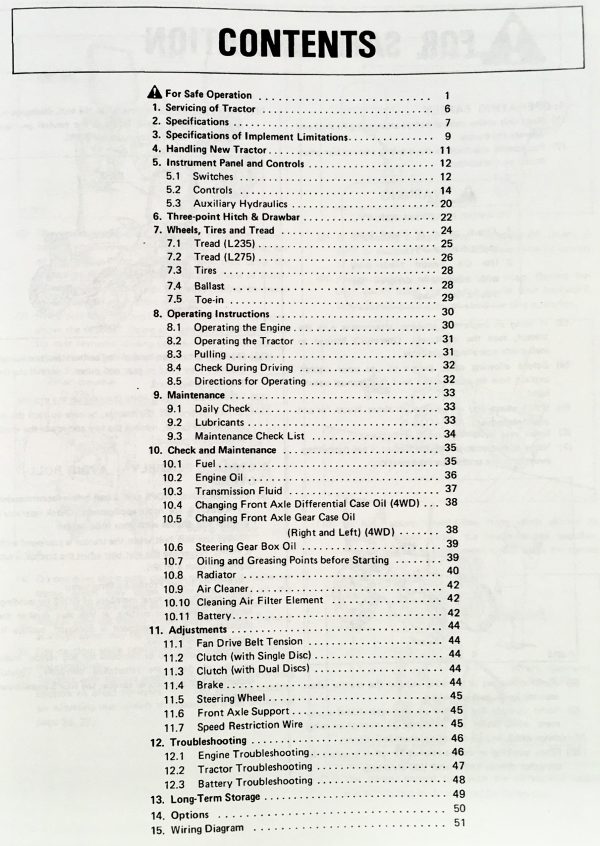 Kubota L235 L275 Tractors Operators Owners Manual 2Wd 4Wd Diesel Maintenance - Image 2